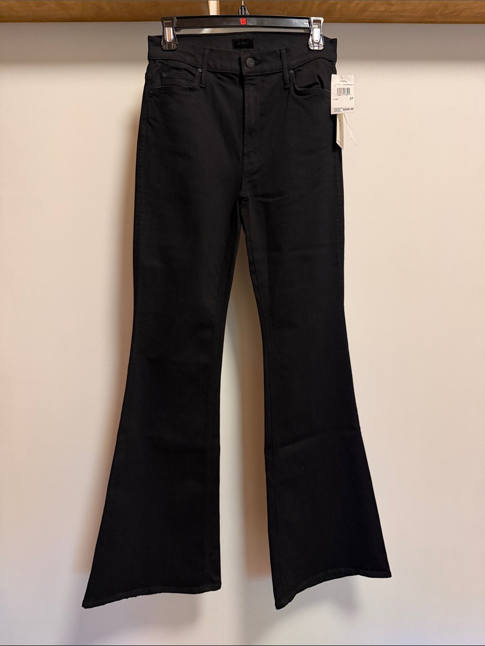 Mother Denim - the Doozy in Not Guilty Wash sz 27 Women's Black Flared Jeans